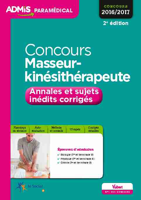 [PDF] Concours masseur kinésithérapeute - Furet du Nord