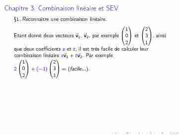 Chapitre 3 Combinaison linéaire et SEV - univ-angersfr