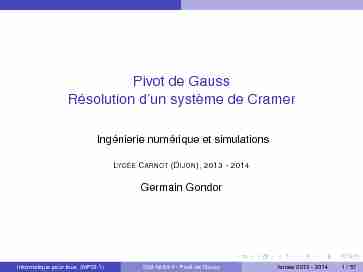 [PDF] Pivot de Gauss Résolution dun système de Cramer