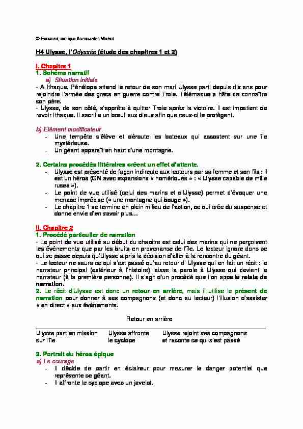 [PDF] séance 4 odyssée ch 1 et 2 - Collège Aumeunier-Michot