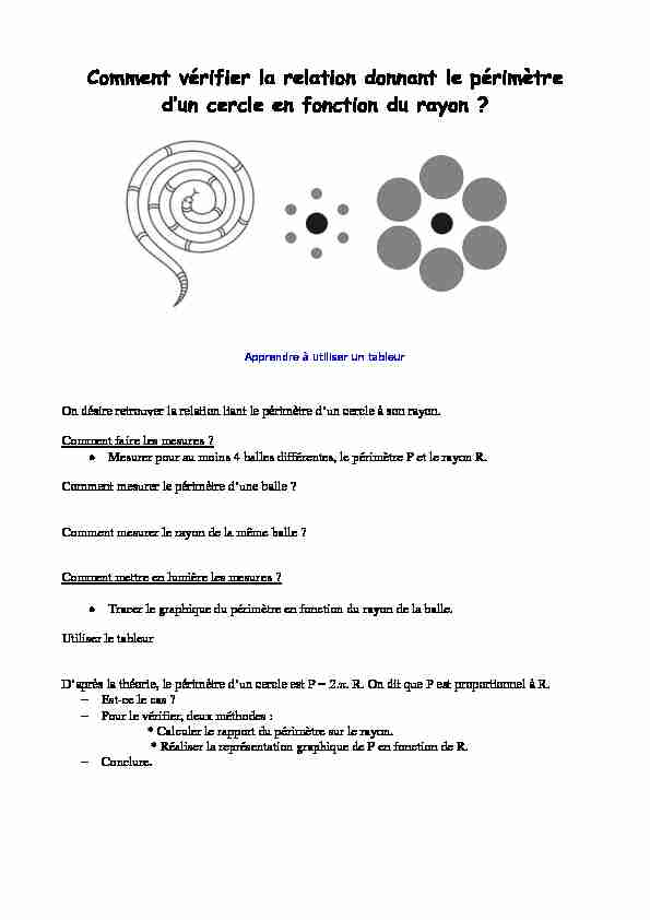 [PDF] Comment vérifier la relation donnant le périmètre dun cercle  - Free