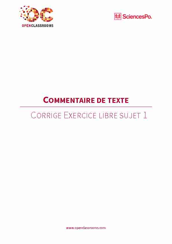 Searches related to commentaire de texte seconde exercice PDF