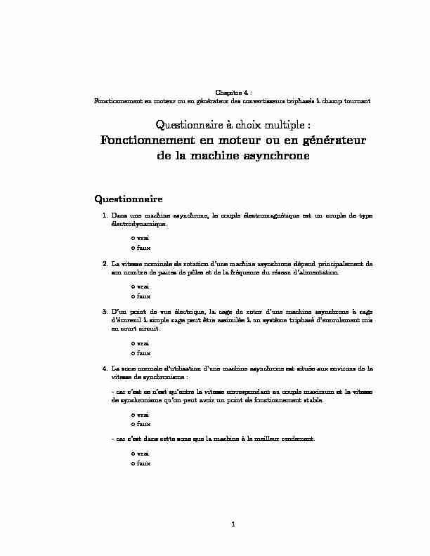 [PDF] Questionnaire `a choix multiple : Fonctionnement en moteur ou en