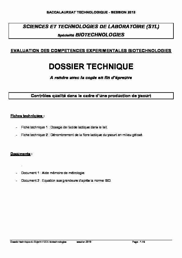 [PDF] DOSSIER TECHNIQUE