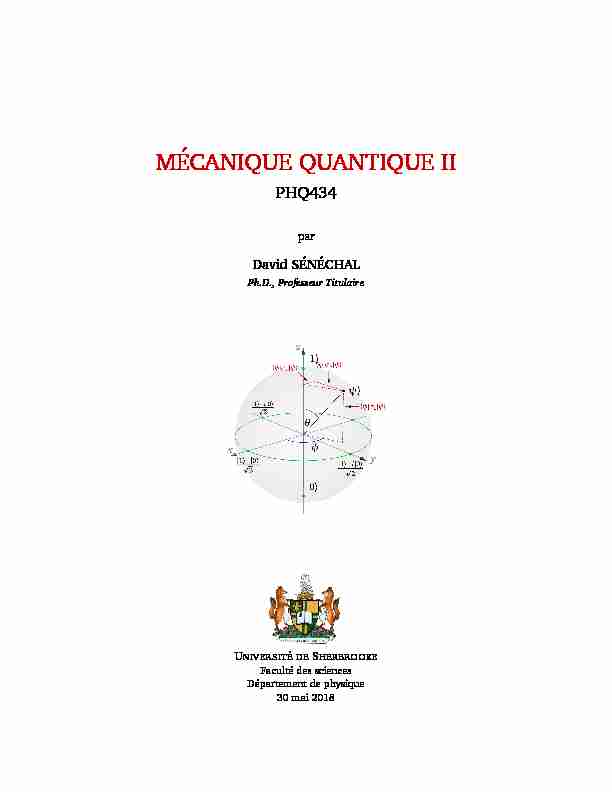PHQ434 : Mécanique quantique II