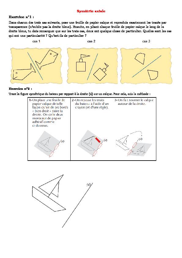 [PDF] Symétrie axiale Exercice n°1 : - Hugomaths