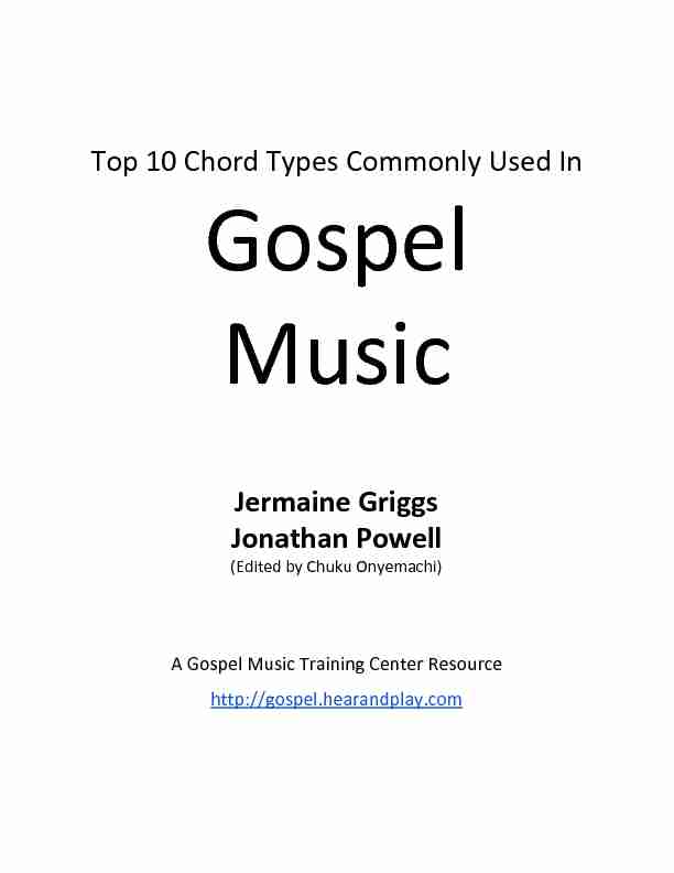 Top 10 Chord Types Commonly Used In Jermaine Griggs Jonathan
