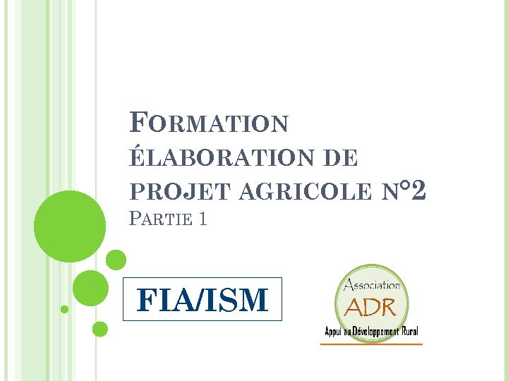 [PDF] formation - élaboration de projet agricole n°2 - ardydev
