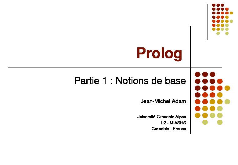 Le langage Prolog - miashs-wwwu-gafr