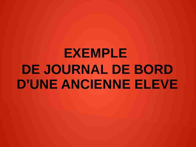EXEMPLE DE JOURNAL DE BORD DUNE ANCIENNE ELEVE