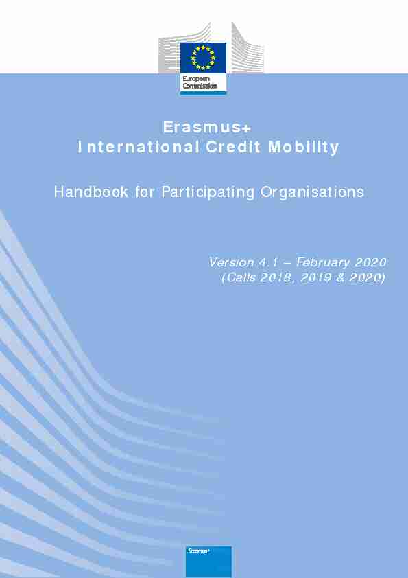 Erasmus  International Credit Mobility Handbook for participating