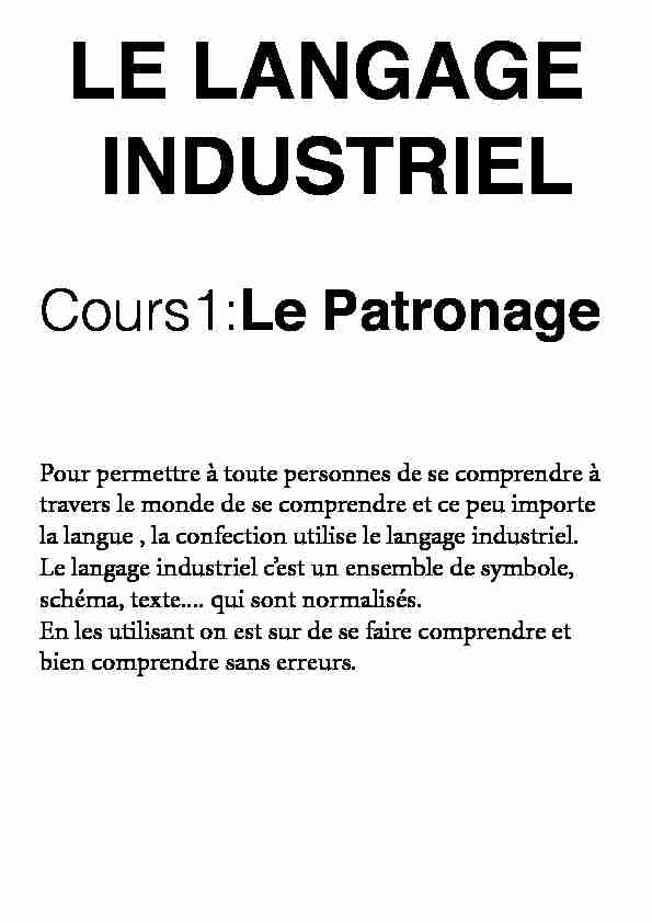 [PDF] Cours1:Le Patronage - 432hz couture