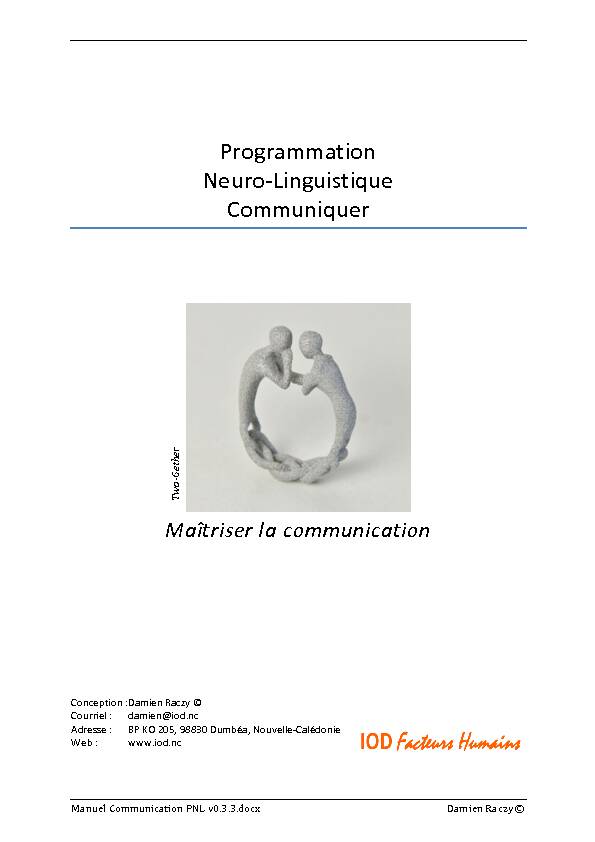 Programmation NeuroLinguistique Communiquer