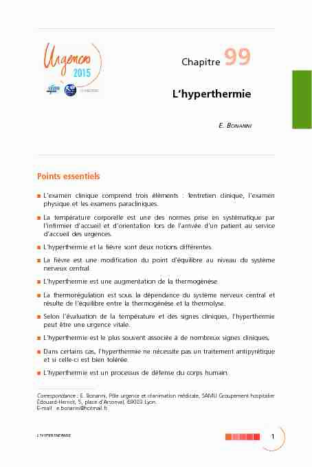 Chapitre 99 - Lhyperthermie