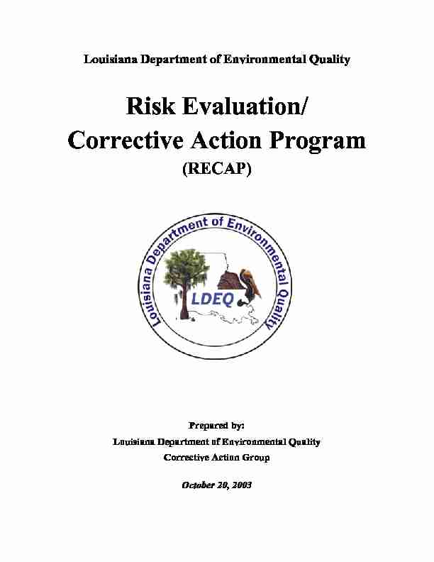Risk Evaluation/ Corrective Action Program