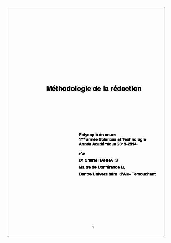 [PDF] Méthodologie de la rédaction