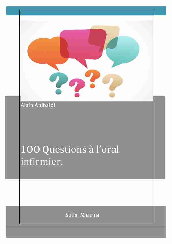 1OO Questions à loral infirmier.