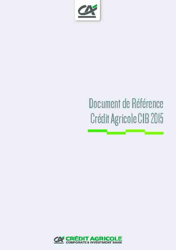 Document de référence Crédit Agricole CIB 2015