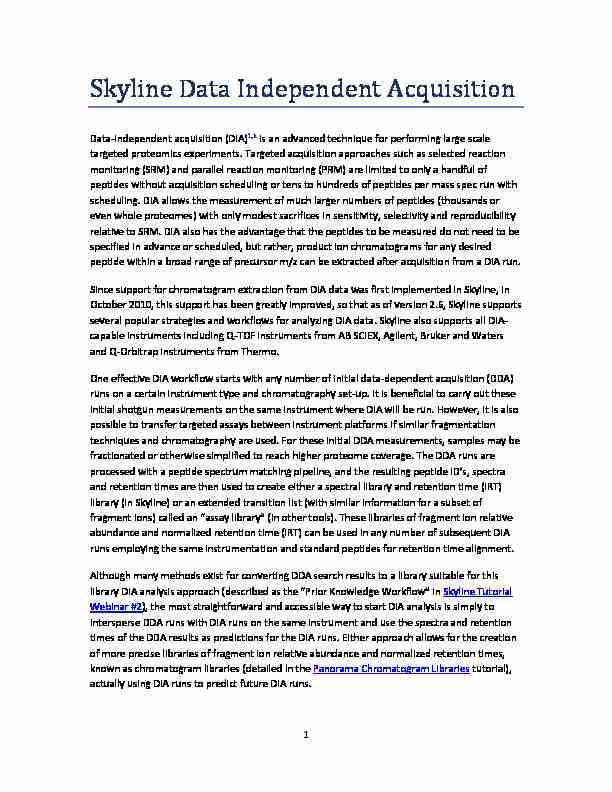 Skyline Data Independent Acquisition