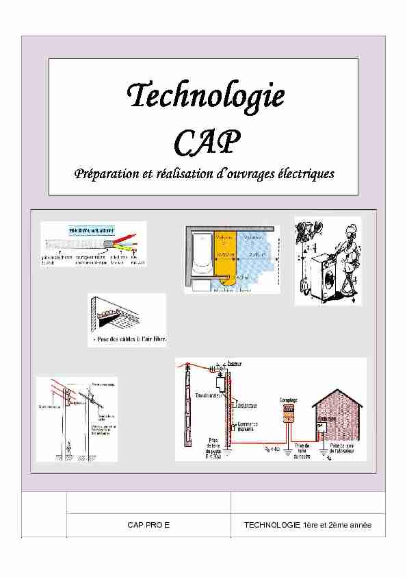 [PDF] CAP PRO E TECHNOLOGIE 1ère et 2ème année