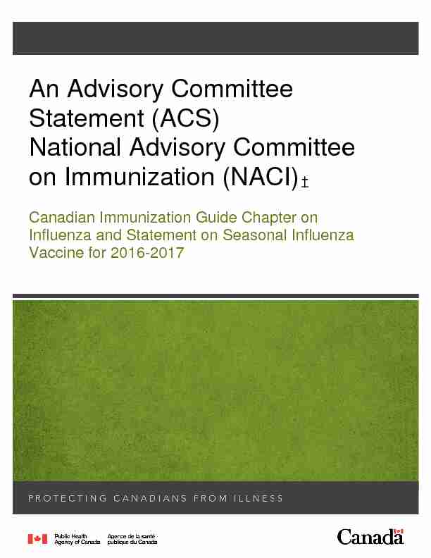 An Advisory Committee Statement (ACS) National Advisory