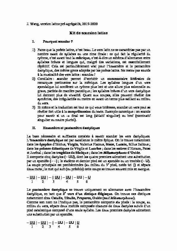 [PDF] Kit de scansion latine - Normale Sup