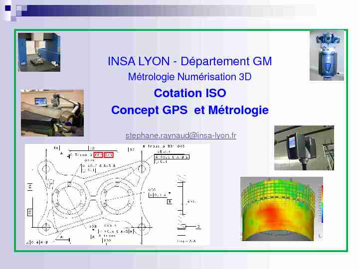 Département GM Cotation ISO Concept GPS et  - INSA LYON