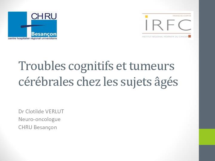 [PDF] Troubles cognitifs et tumeurs cérébrales chez les sujets âgés