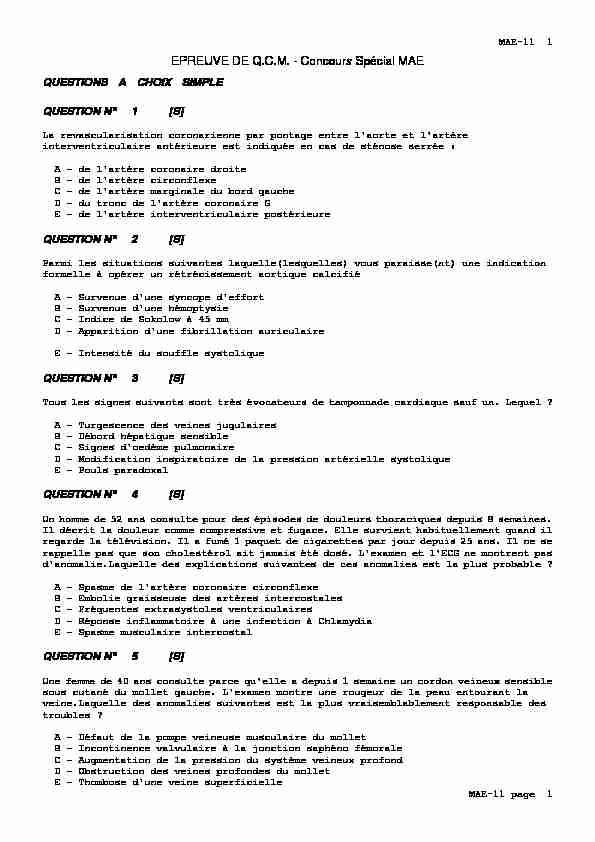 [PDF] EPREUVE DE QCM - Concours Spécial MAE - CNCI