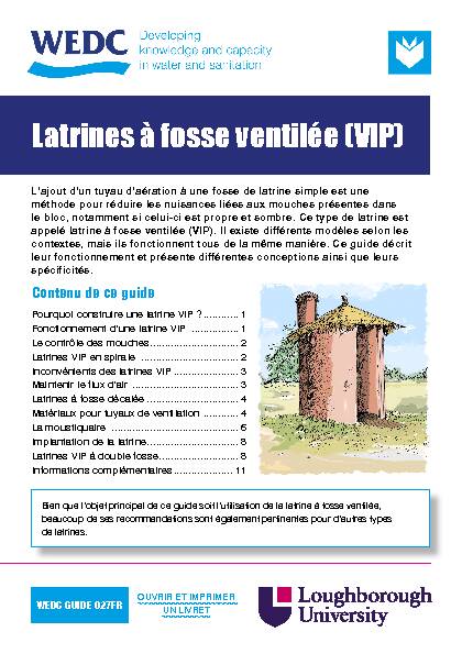 [PDF] Latrines à fosse ventilée (VIP) - Loughborough University