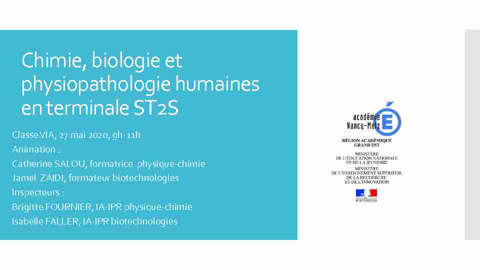 [PDF] Chimie biologie et physiopathologie humaines en terminale ST2S