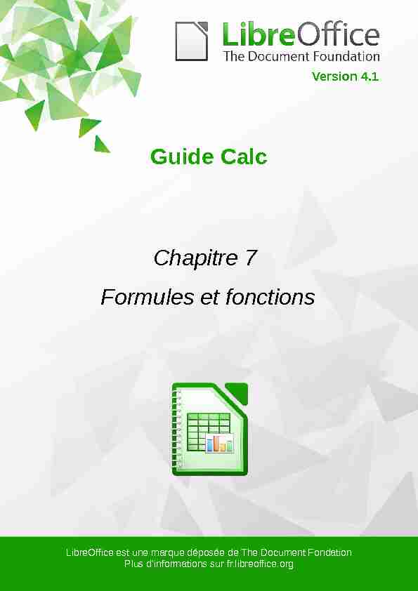 [PDF] Formules et fonctions - The Document Foundation Wiki