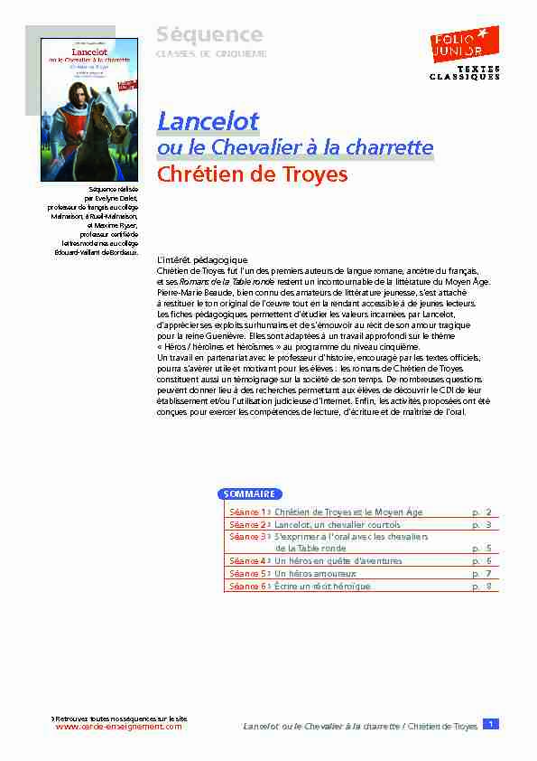 Lancelot - Cercle Gallimard de lenseignement