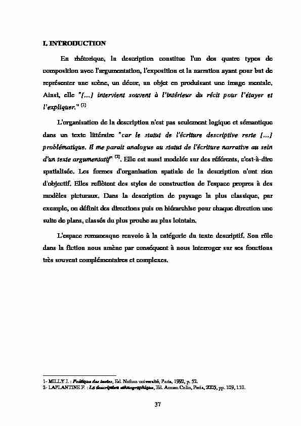 [PDF] I INTRODUCTION En rhétorique, la description constitue lun des