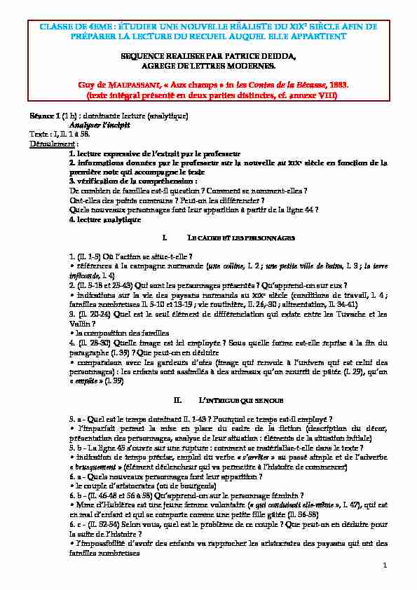 [PDF] ÉTUDIER UNE NOUVELLE RÉALISTE DU XIXE  - Aix - Marseille