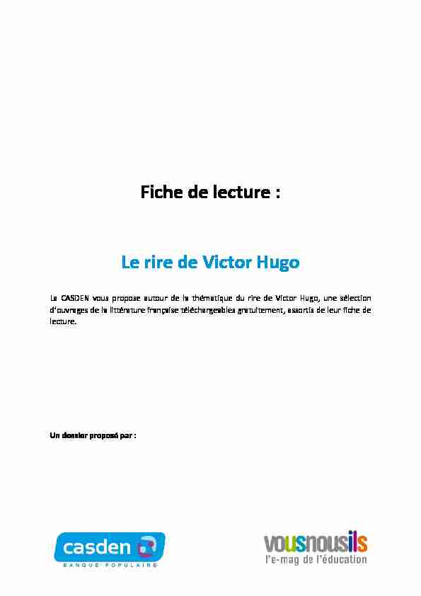 Fiche de lecture : Le rire de Victor Hugo