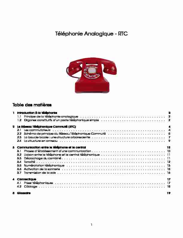 Téléphonie Analogique - RTC