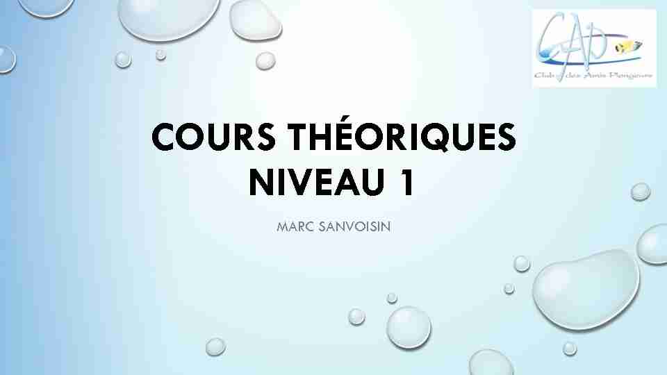 Cours théorique N1