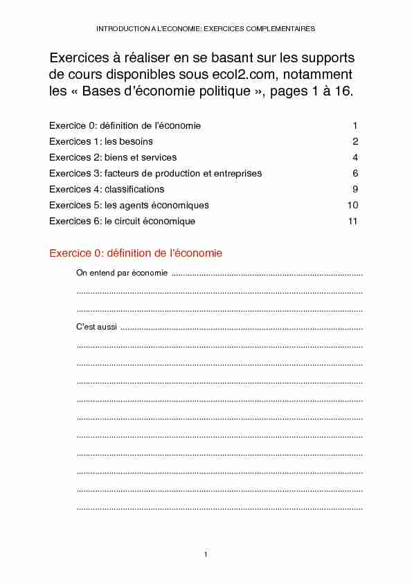 [PDF] Exercices 1: les besoins