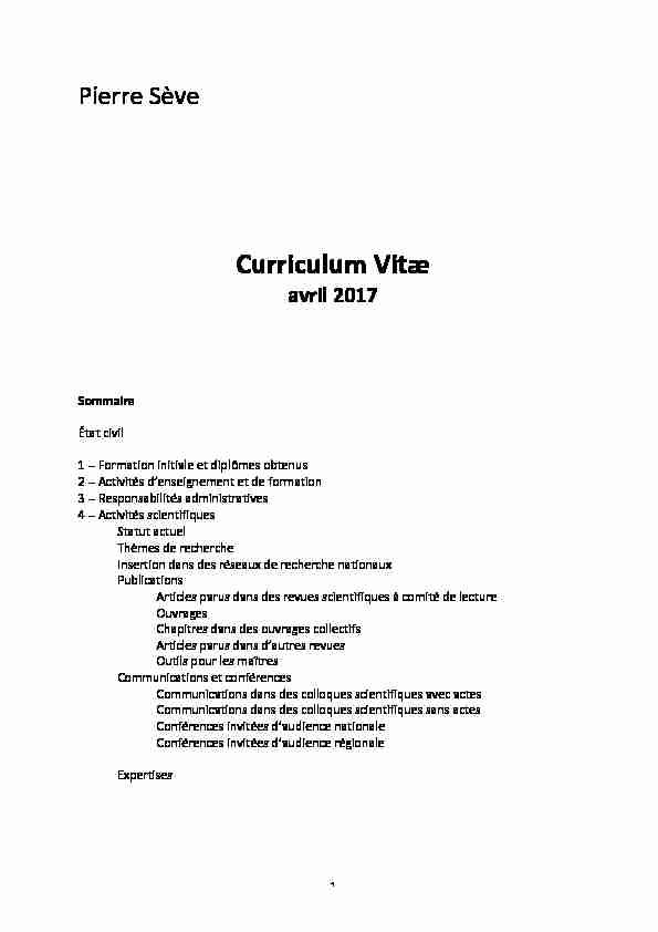 Curriculum Vitæ
