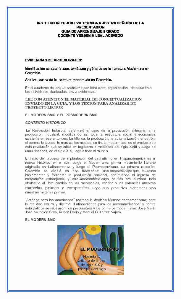 [PDF] INSTITUCION EDUCATIVA TECNICA NUESTRA  - Webcolegios