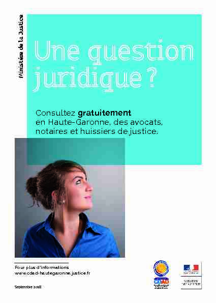 [PDF] Une question juridique ? - CDAD Haute-Garonne