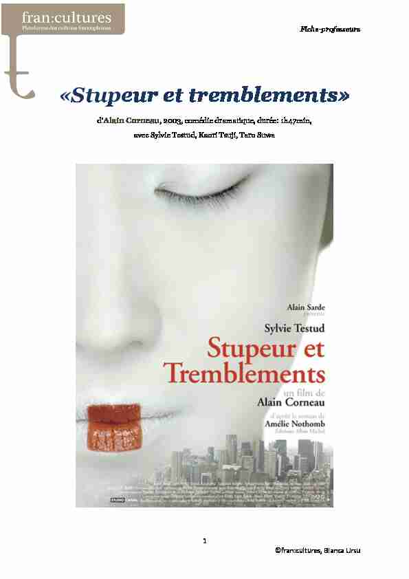 [PDF] «Stupeur et tremblements» - fran:cultures