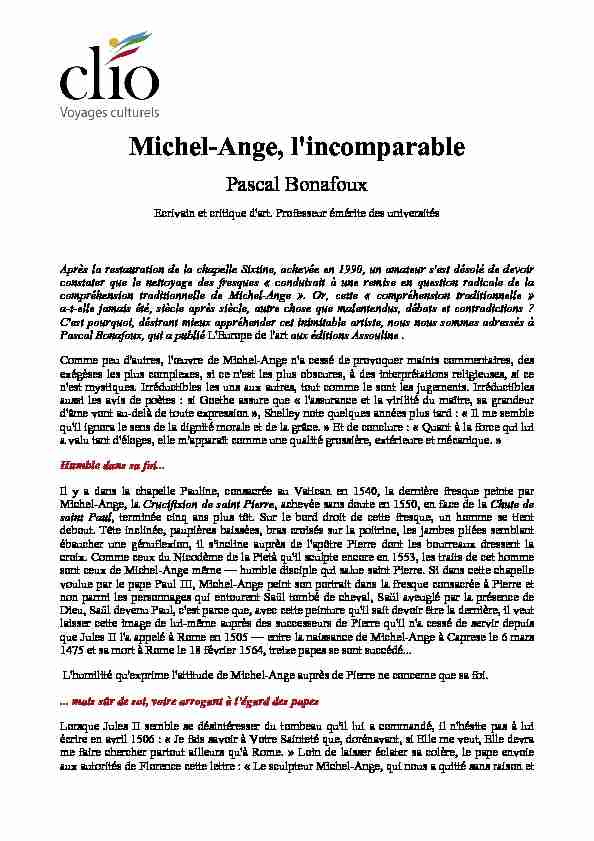 Michel-Ange lincomparable