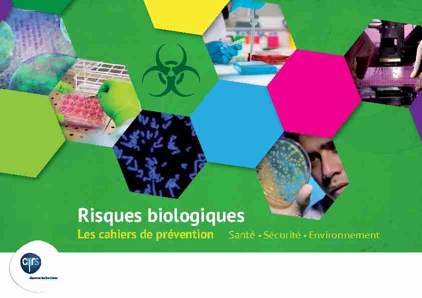 Risques biologiques - Les cahiers de prévention