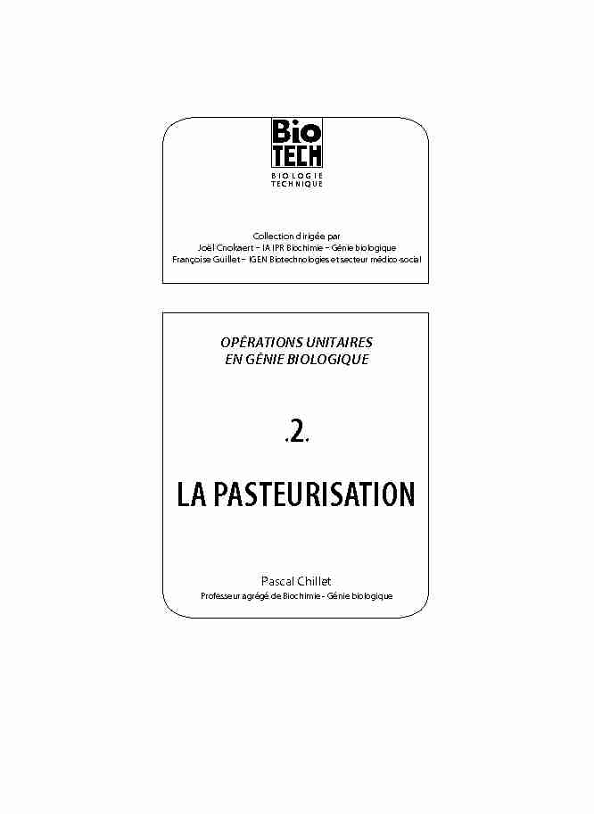 [PDF] 2 LA PASTEURISATION