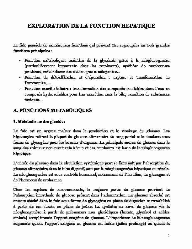 [PDF] EXPLORATION DE LA FONCTION HEPATIQUE