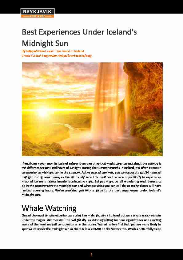 Best Experiences Under Icelands Midnight Sun Whale Watching
