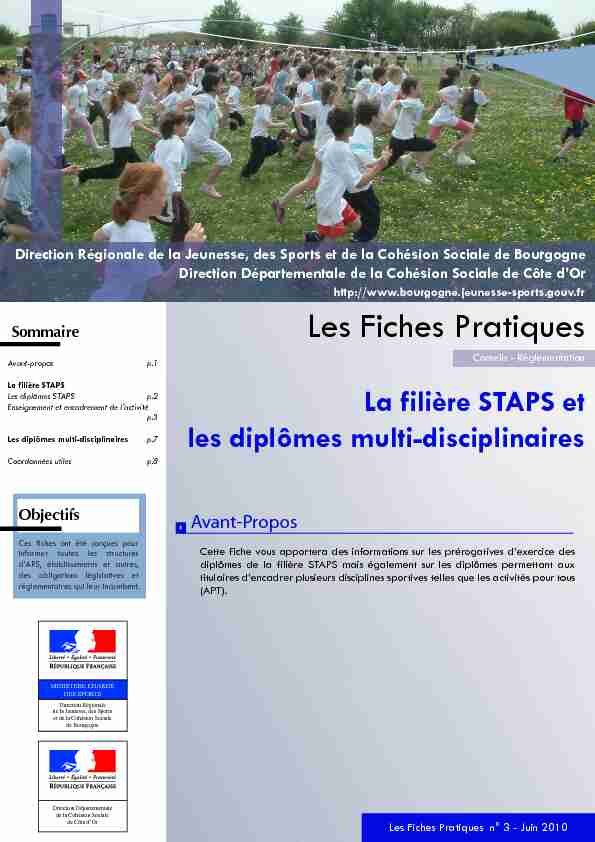 [PDF] Les Fiches Pratiques - C3D STAPS