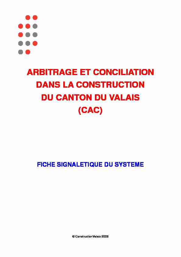 [PDF] ARBITRAGE ET CONCILIATION DANS LA CONSTRUCTION DU